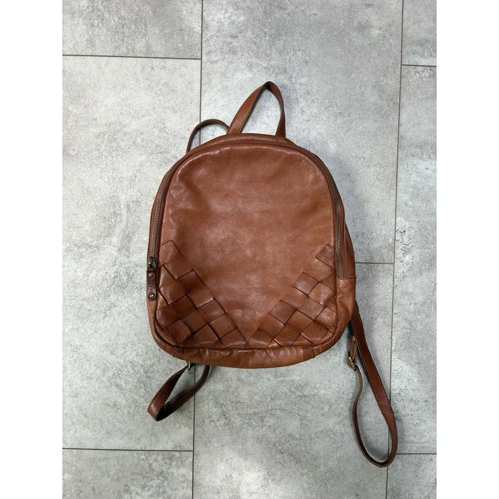 Genuine Leather Mini Backpack Brown Distressed Vintage Travel Boho Festival